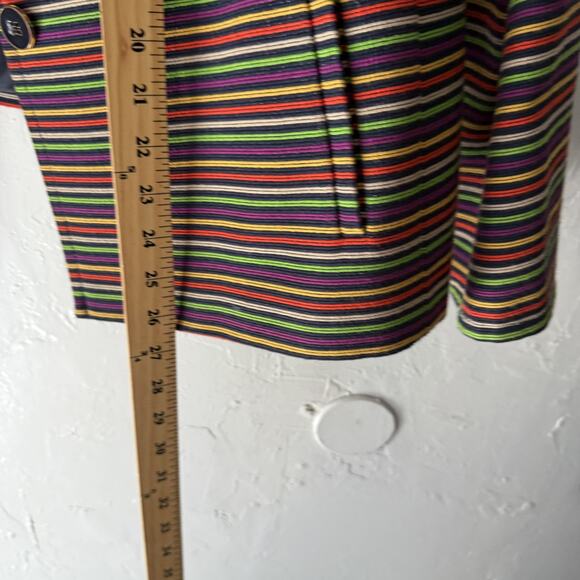 Talbots Blazer Womens 22WP Striped Two Button Lined Cotton Blend Jacket Plus Siz - Picture 9 of 12